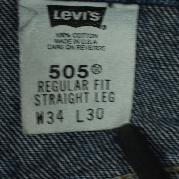 Levi's 505 34 x 30 Regular Fit Straight Leg - Picture 4 of 8